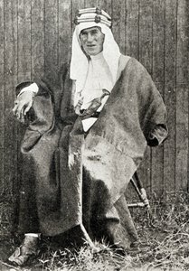 T. E. Lawrence in full Arab dress, 1919